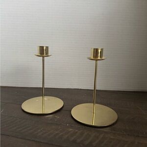Elegant Gold Tone Candle Holders